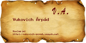 Vukovich Árpád névjegykártya